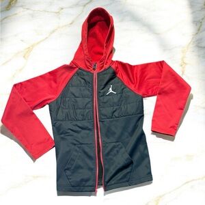 Jordan Nike Like New Boys Medium Red and Black Jacket